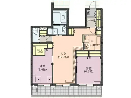 COMFORT RESIDENCE(2LDK/2階)の間取り写真