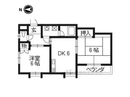 長岡中央第一ビル(2DK/2階)の間取り写真