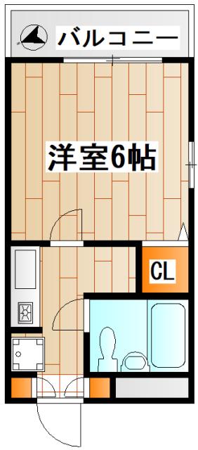 ベルコート104(1K/2階)の間取り写真