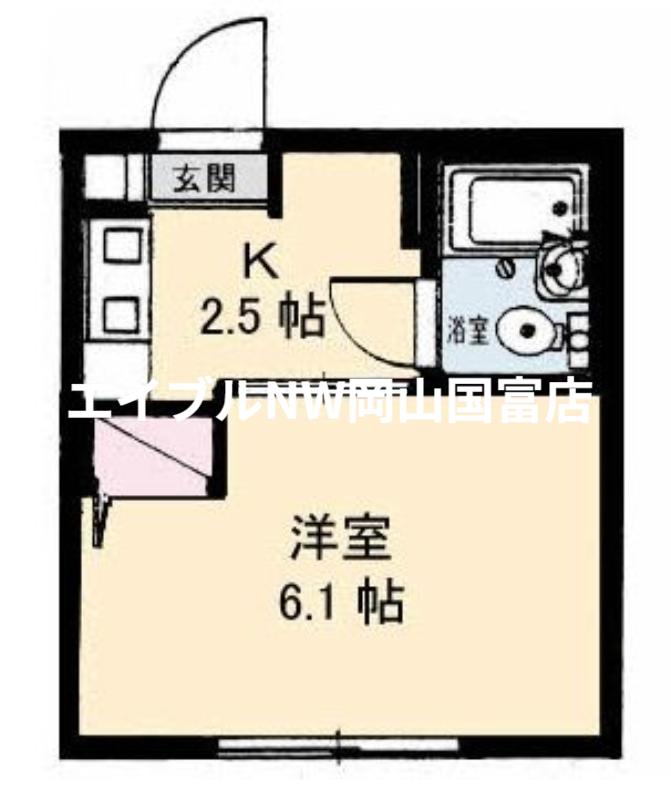 パークハイムふくい(1K/1階)の間取り写真