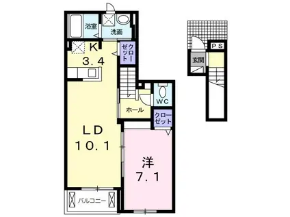 グラン・リーオE(1LDK/2階)の間取り写真