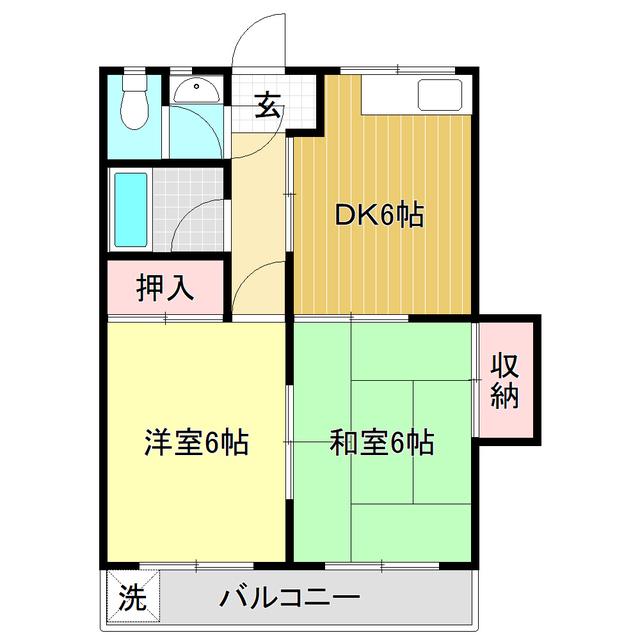 マンションみち(2DK/3階)の間取り写真