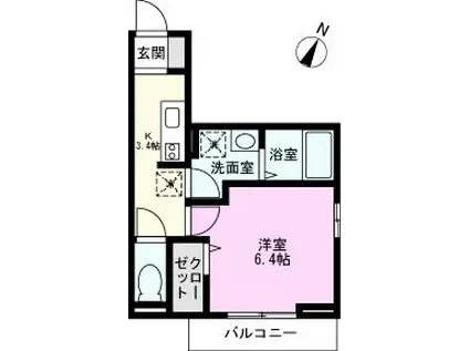 エストリヴィエール東川口(1K/2階)の間取り写真