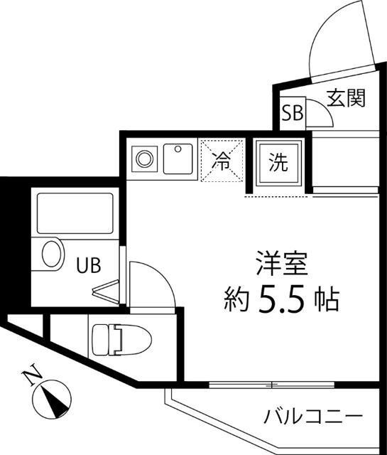 カルチェブラン恵比寿(ワンルーム/2階)の間取り写真