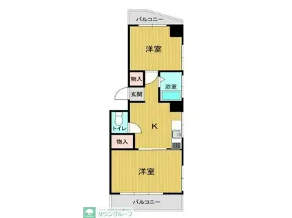 東大和ビル(2K/3階)の間取り写真