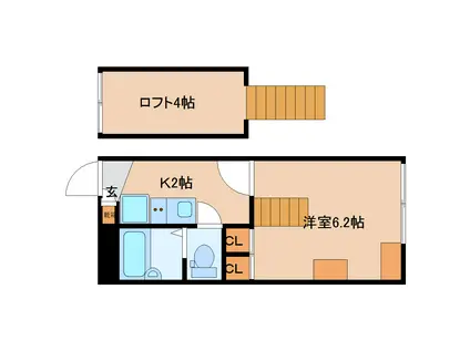 レオパレス売間サニーヒル(1K/1階)の間取り写真
