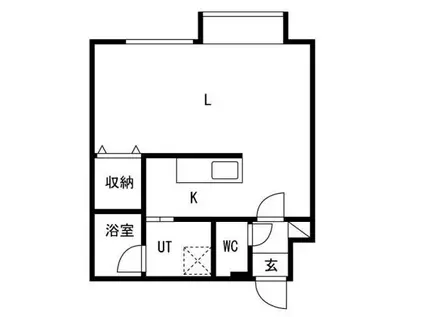 MONA大谷地(1LDK/1階)の間取り写真