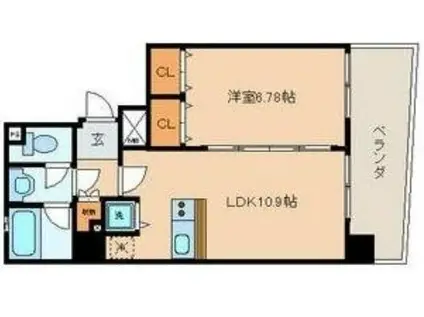 BRIO武蔵小山(1LDK/5階)の間取り写真