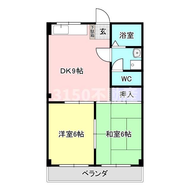 メゾンヴェステン(2DK/2階)の間取り写真