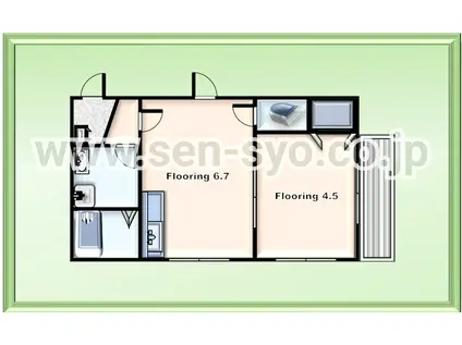 レッツビルディング ピッコロ(1LDK/2階)の間取り写真