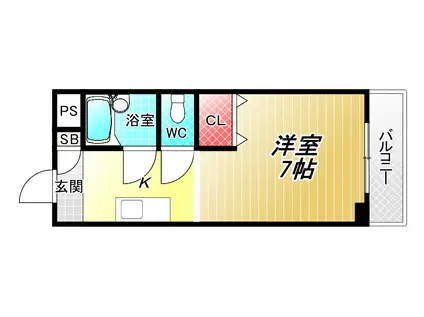 メゾンドーム千成(1K/1階)の間取り写真