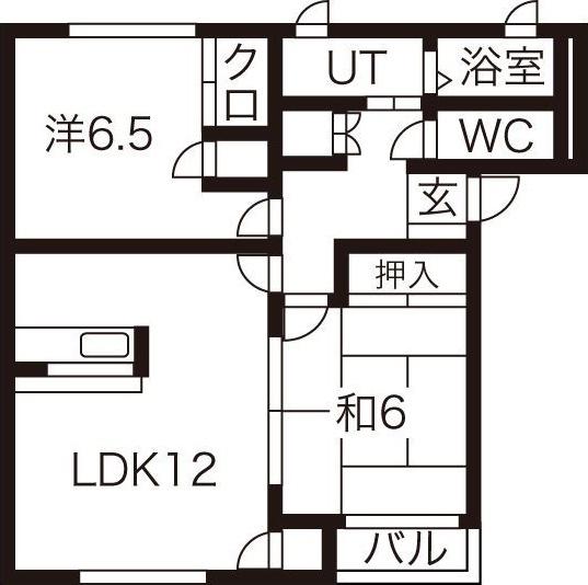 プラセール A棟(2LDK/2階)の間取り写真