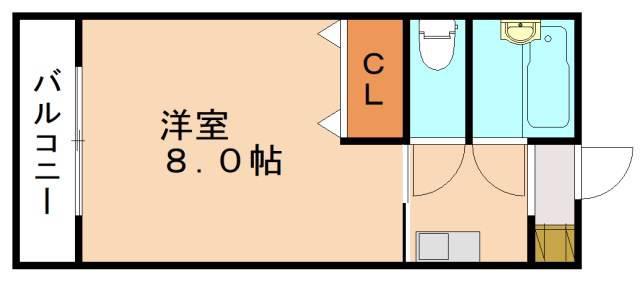 フラット3松本(1K/3階)の間取り写真