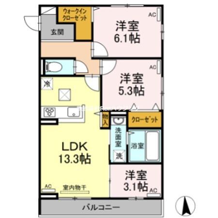 ベル グランデ(3LDK/1階)の間取り写真