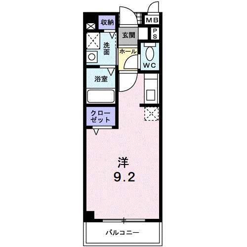 レールサイド木村(ワンルーム/2階)の間取り写真