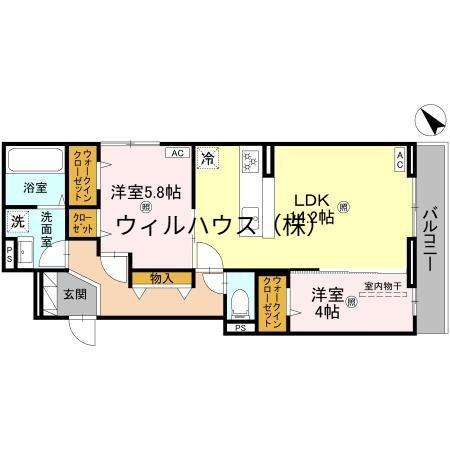 ディーレガシー中百舌鳥(2LDK/3階)の間取り写真