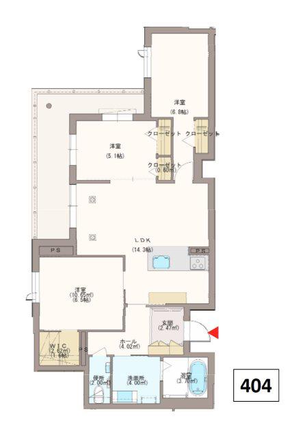 ムライチガーデンテラス(3LDK/3階)の間取り写真