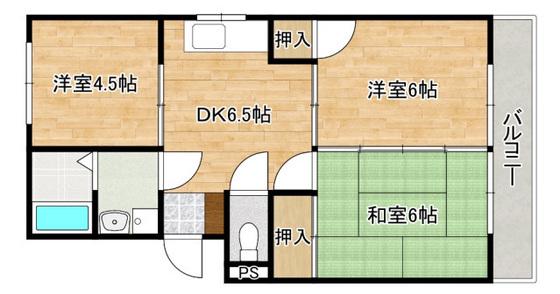 久保ビル(3DK/2階)の間取り写真