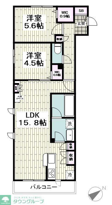 MAISON VERTU(2LDK/3階)の間取り写真