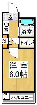 サンハイツ学が丘(1K/2階)の間取り写真