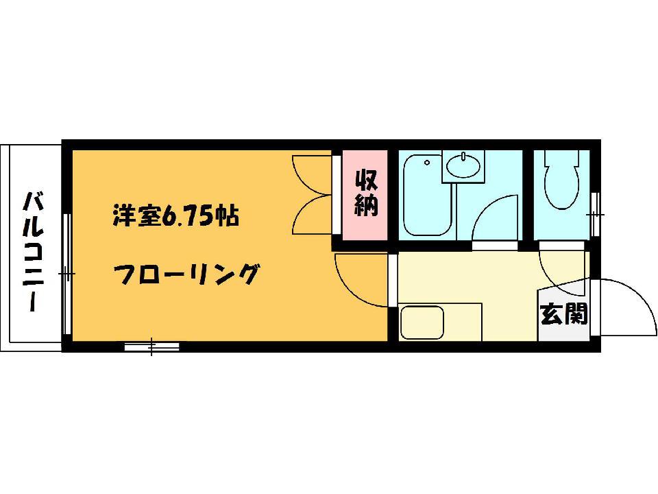 コーポSF(1K/2階)の間取り写真