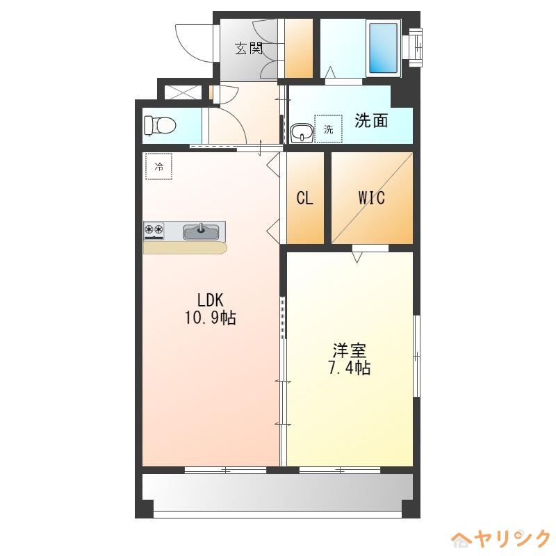 翠城IV(1LDK/1階)の間取り写真