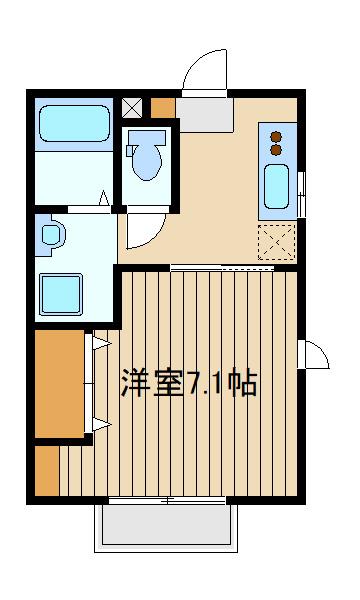 ソレイユ(1K/1階)の間取り写真