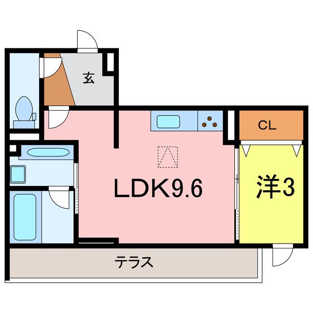 JR東海道本線 安城駅 徒歩7分 3階建 築1年(1LDK/2階)の間取り写真