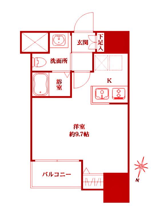 ラヴィーナ横浜(ワンルーム/4階)の間取り写真