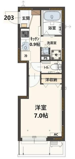 サンライズ寿町(1K/2階)の間取り写真