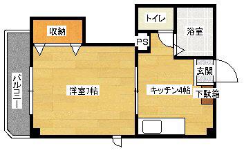 PASTORALE(1K/3階)の間取り写真
