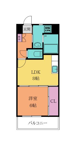ウィングスミュゼ(1LDK/5階)の間取り写真