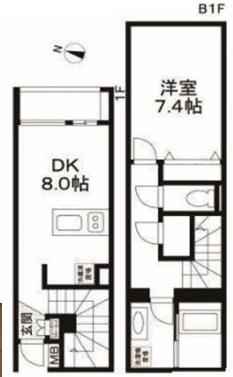 LEGALAND参宮橋(1LDK/1階)の間取り写真
