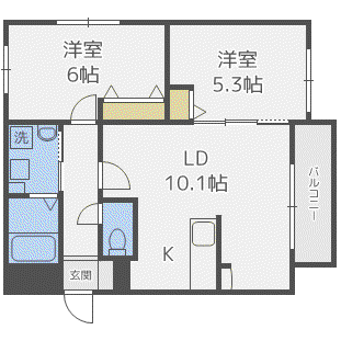 クライム・イー(2LDK/2階)の間取り写真