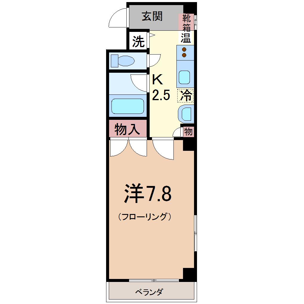 メゾンドビオラ(1K/5階)の間取り写真