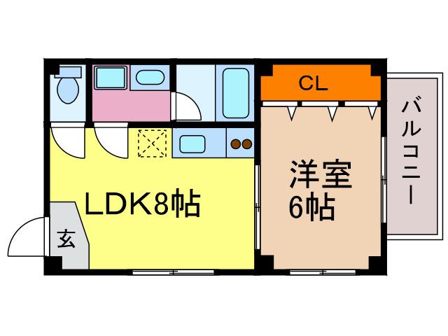 Mシオン(1LDK/1階)の間取り写真