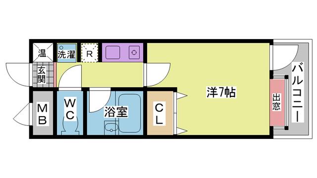 マンション望 伊川谷(1K/3階)の間取り写真