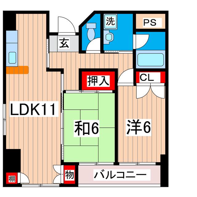 リバ・オール(2LDK/4階)の間取り写真