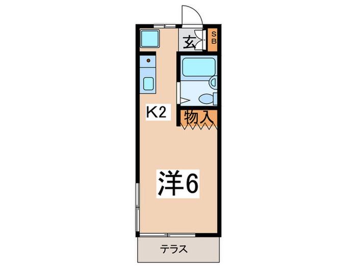 グリーンフラット(1K/1階)の間取り写真