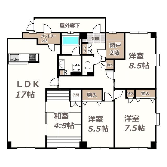 マジョール松崎町(4SLDK/6階)の間取り写真