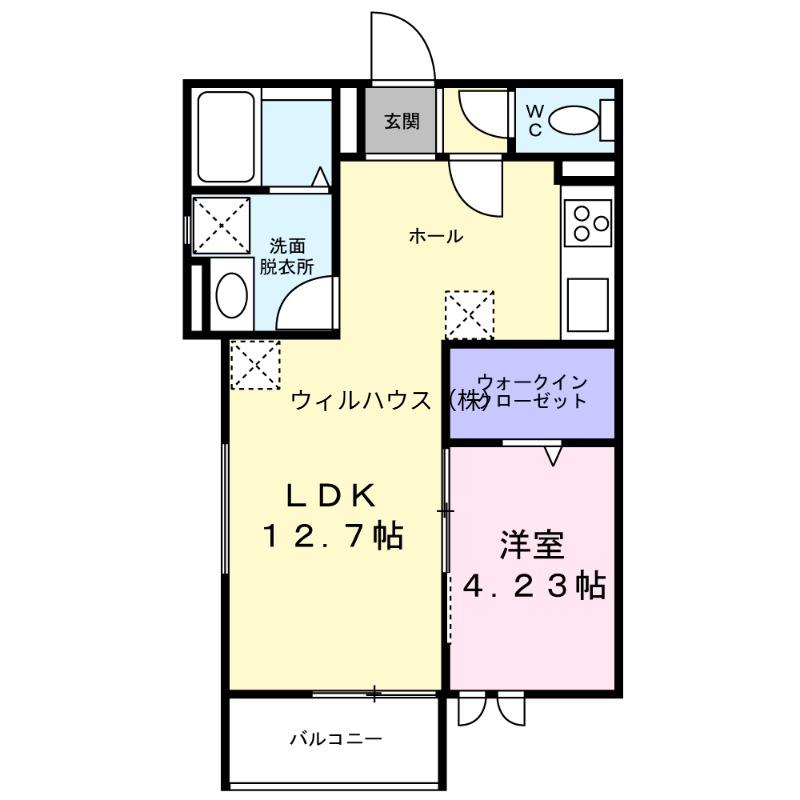 MAISONLUNA(1LDK/3階)の間取り写真