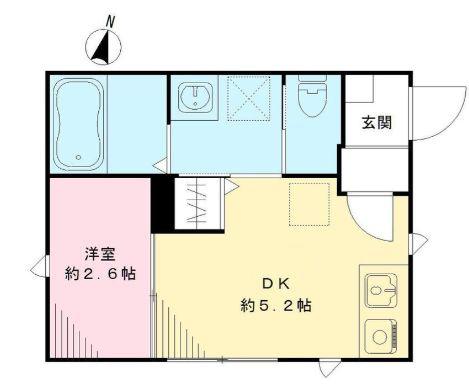 CASA OLIVA(1DK/1階)の間取り写真