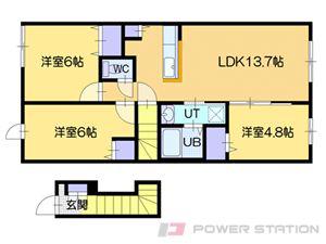 サニーパーク元町(3LDK/2階)の間取り写真
