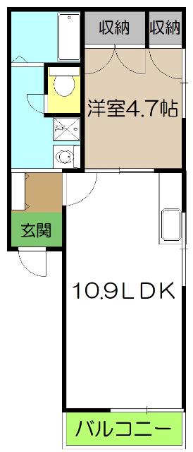 ハイツカワムラ(1LDK/2階)の間取り写真