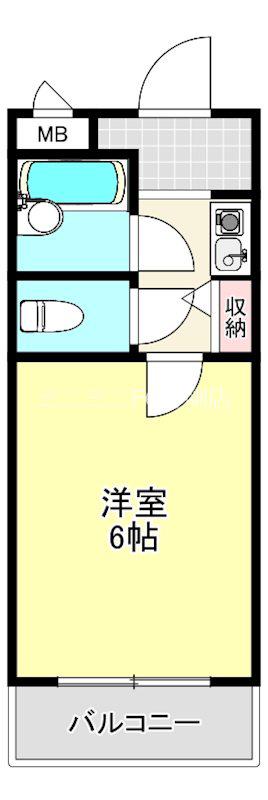 コスモビクトリー(1K/4階)の間取り写真