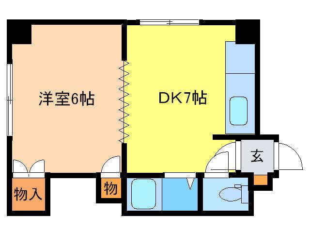 サニープレイス(1DK/1階)の間取り写真