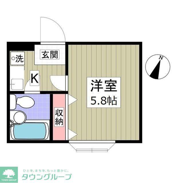 ザ・ウェーブ西ケ丘(1K/1階)の間取り写真