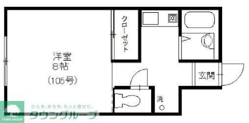 コムズ東大和(1K/1階)の間取り写真