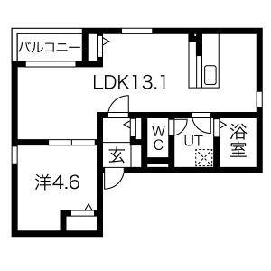NAGOYA THE CASTLE N(1LDK/1階)の間取り写真