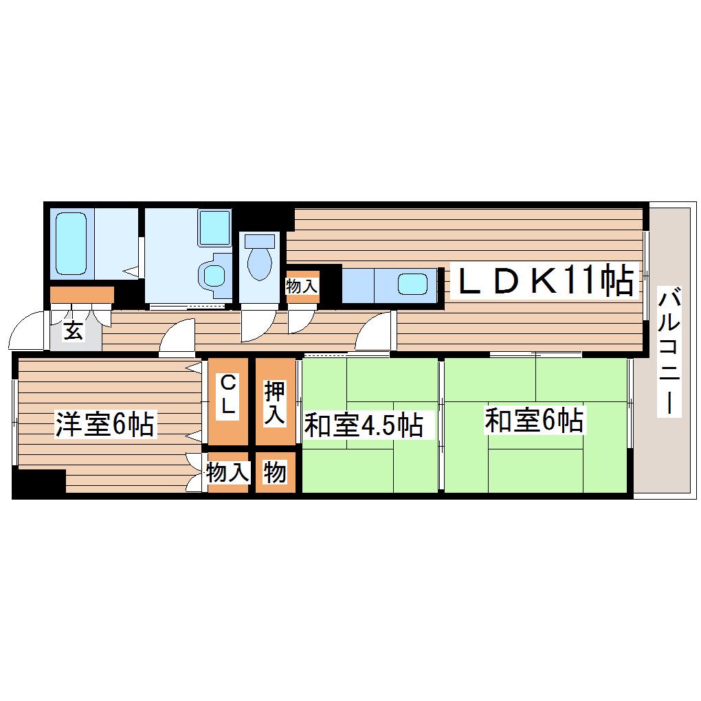ウエストキャッスル(3LDK/2階)の間取り写真